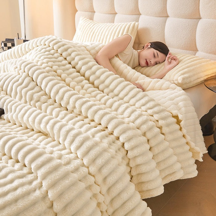 Ribbed throw blanket colour